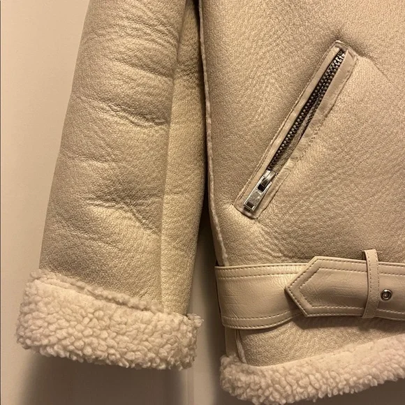 Zara Cream Teddy Jacket - Picture 4 of 9